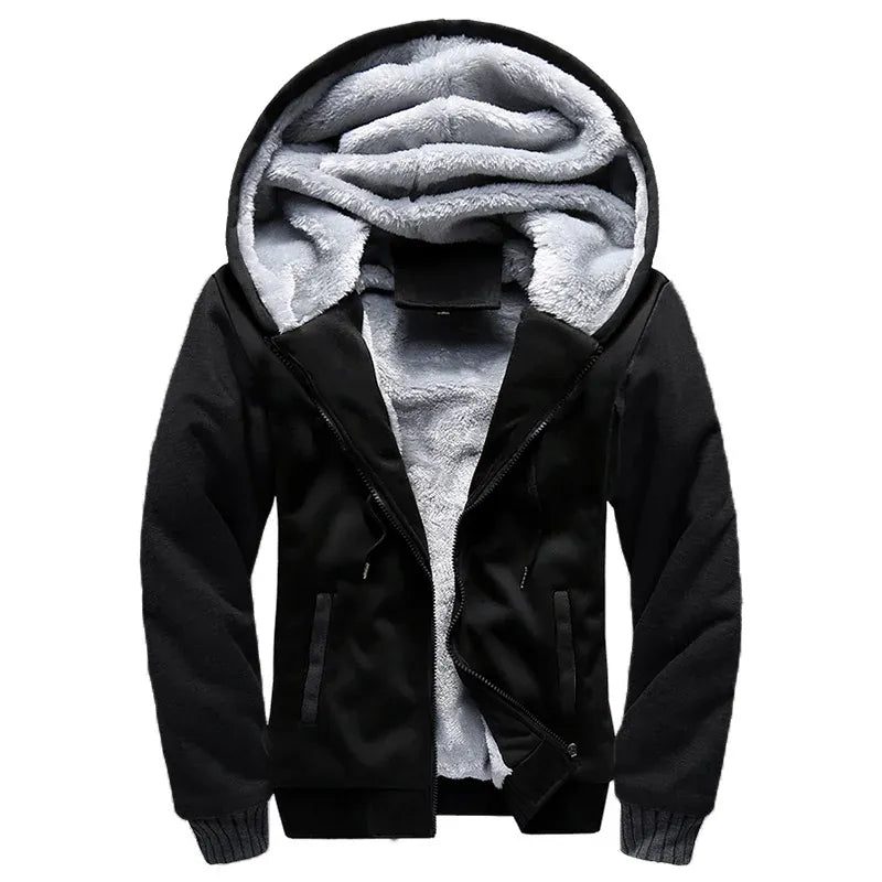 KissICON Black / XL Mens Camo Thicken Fleece Lined Winter Streetwear Jacket