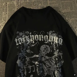 KissICON black / XL Street Skull Print Mens Trendy Tee M8XL