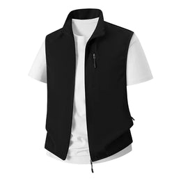 KissICON Black / XL UltraThin Mens Mesh Ice Silk Summer Sleeveless Jacket Vest