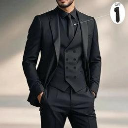 KissICON black / XXL Sharp SlimFit ThreePiece Suit for the Modern Professional