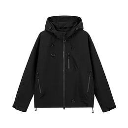 KissICON Black / XXXL(85 kg-100 kg) / China Mainland Waterproof Unisex Hooded Hiking Jacket for All Seasons