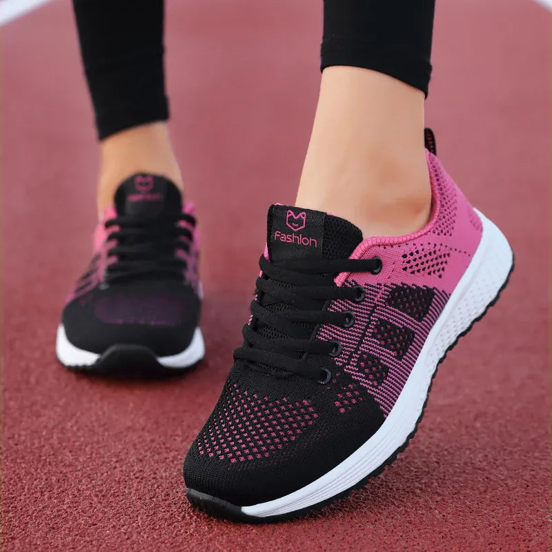 Dropshipman BlackRed / 42 2024 Women Sport Shoes Fashion Platform Sneakers Ladies Spring Winter Flats Running Shoes for Woman