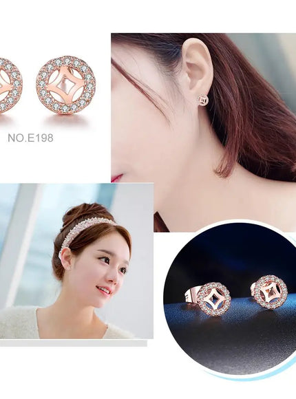 KissICON Bling Crystal Druzy Stud Earring – Multicolor CZ Sparkle
