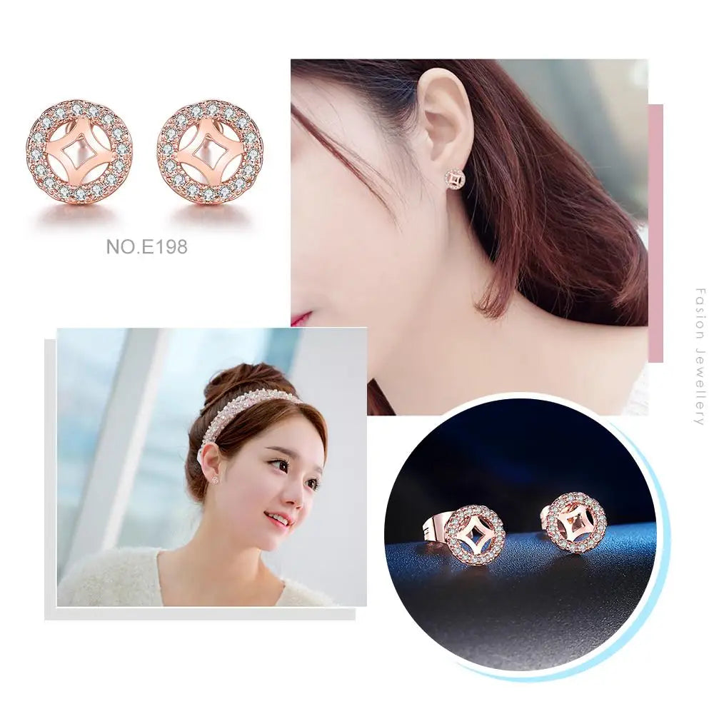 KissICON Bling Crystal Druzy Stud Earring – Multicolor CZ Sparkle