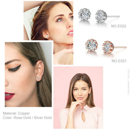 KissICON Bling Crystal Druzy Stud Earring – Multicolor CZ Sparkle