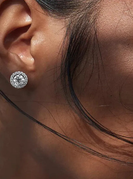KissICON Bling Crystal Druzy Stud Earring – Multicolor CZ Sparkle