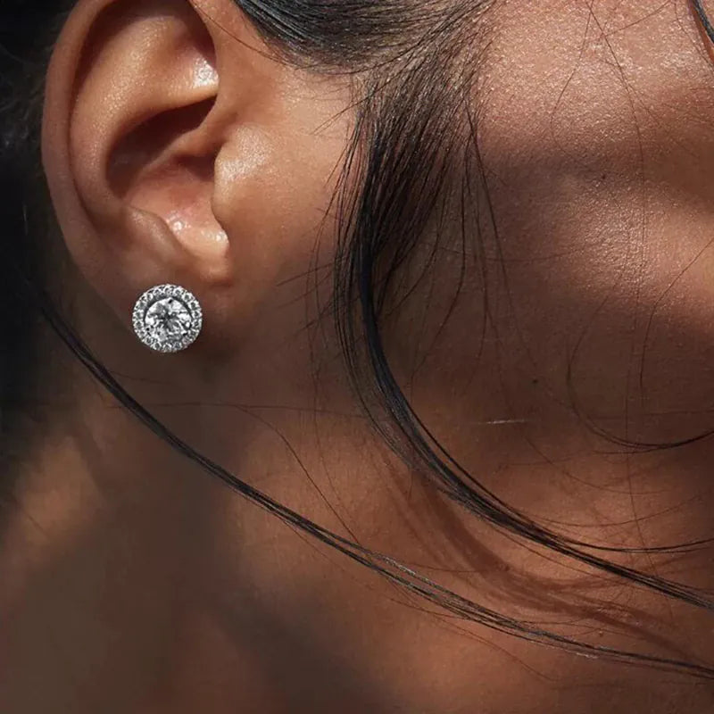 KissICON Bling Crystal Druzy Stud Earring – Multicolor CZ Sparkle