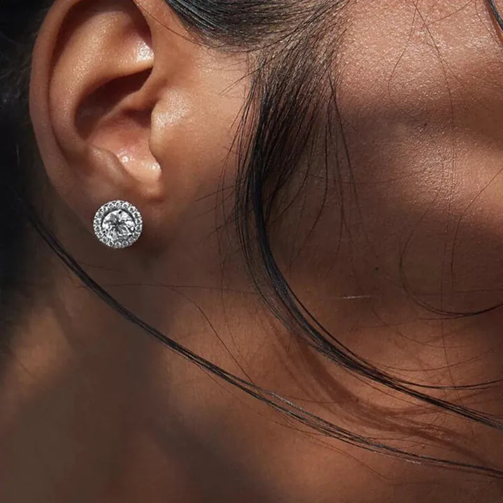 Bling Crystal Druzy Stud Earring – Multicolor CZ Sparkle