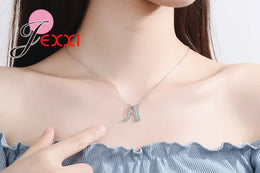 KissICON Bling Full Crystal Letter Necklace – 925 Sterling Silver