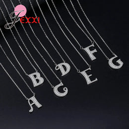 KissICON Bling Full Crystal Letter Necklace – 925 Sterling Silver