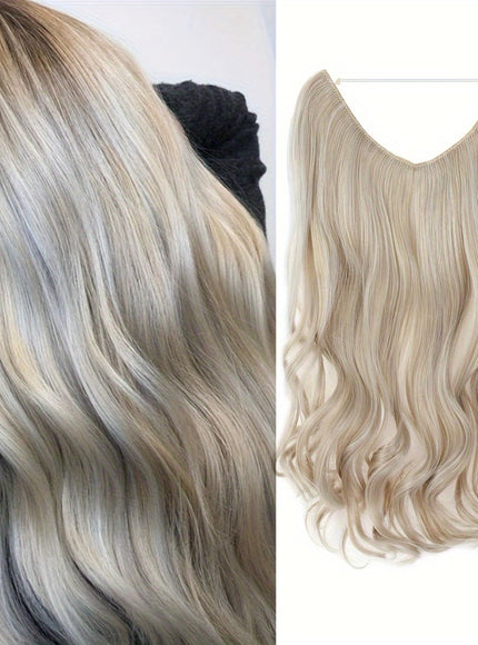 KissICON Blonde&Grey Kissicon Hair Extensions Hidden Wire Secure