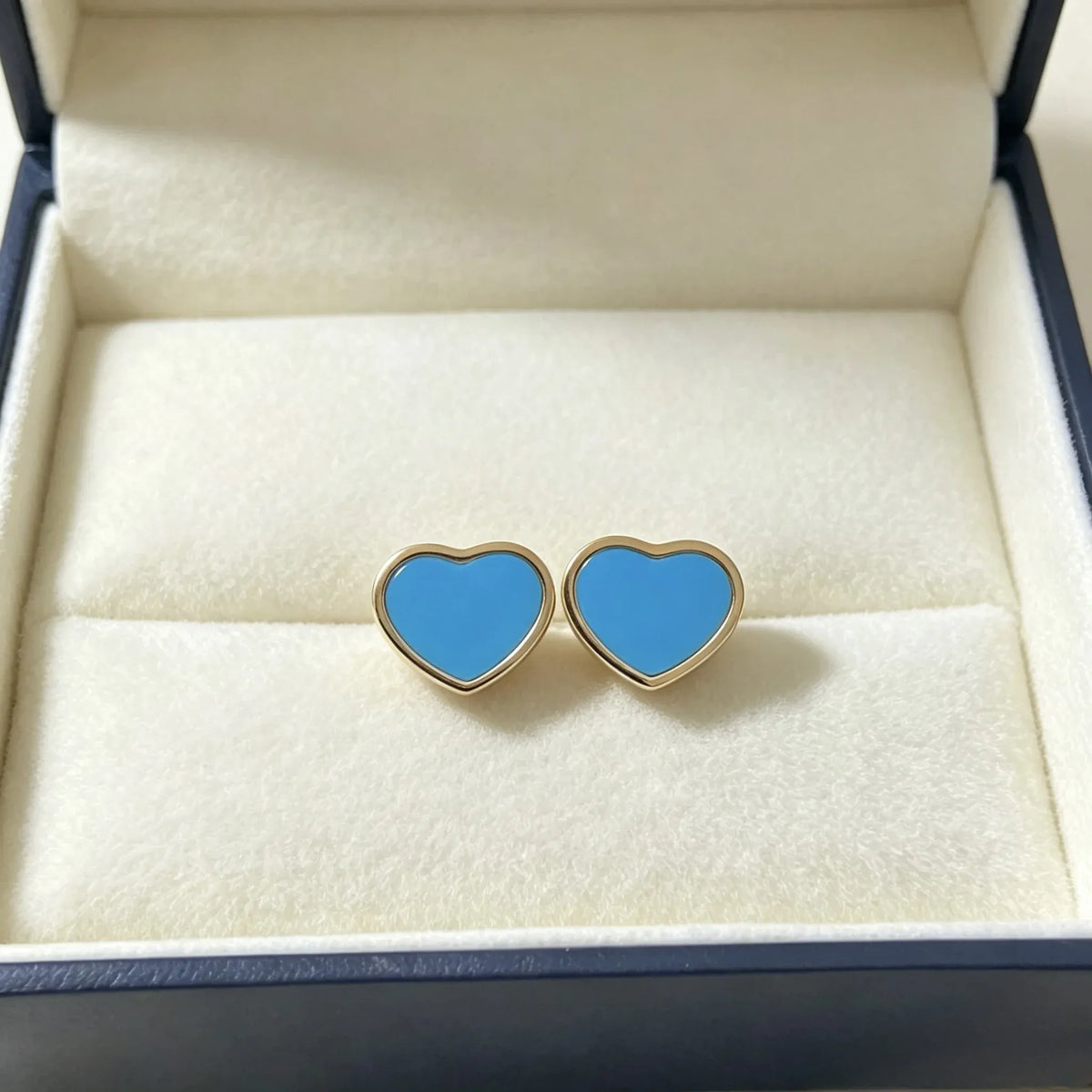 KissICON Blue 1 Heart‑Shaped Jewellery Women's Necklace Bracelet Earrings S925 Silver Plating Rose Gold 5A Zircon High-End Exquisite Party Gift