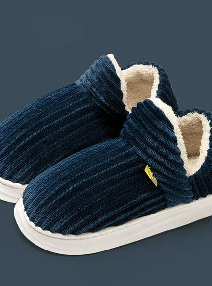KissICON Blue / 36-37 Winter Warm Indoor Cotton Padded Shoes Women Thicken