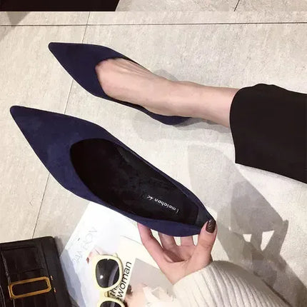 KissICON Blue / 46 Flat Shoes for Women's New Spring Autumn Pointed