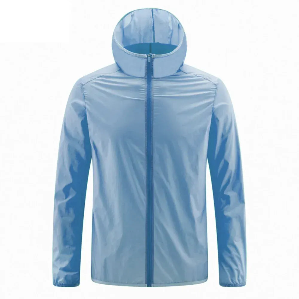 KissICON Blue / 5XL Lightweight Mens UV Protection Ice Silk Hooded Summer Jacket