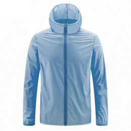 KissICON Blue / 5XL Lightweight Mens UV Protection Ice Silk Hooded Summer Jacket