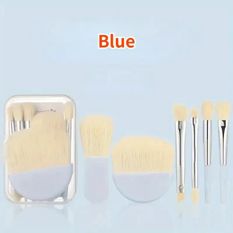 KissICON Blue 6Pcs KissIcon Mini Makeup Brushes Set 6Pcs - Portable