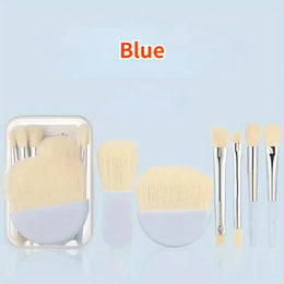 KissICON Blue 6Pcs KissIcon Mini Makeup Brushes Set 6Pcs - Portable