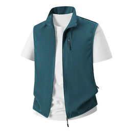 KissICON Blue / 6XL UltraThin Mens Mesh Ice Silk Summer Sleeveless Jacket Vest