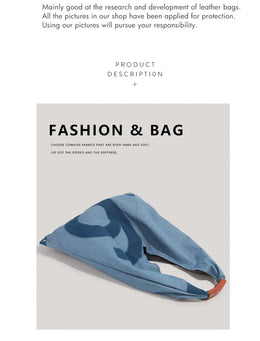 KissICON Blue Denim Shoulder Tote – Purse Adjustable Strap