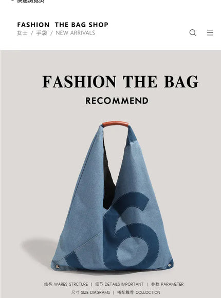 KissICON Blue Denim Shoulder Tote – Purse Adjustable Strap