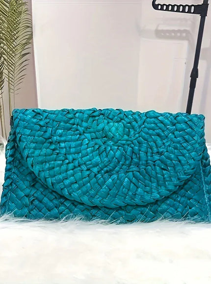 KissICON Blue Fashionable Woven Clutch – Women's Coin Purse
