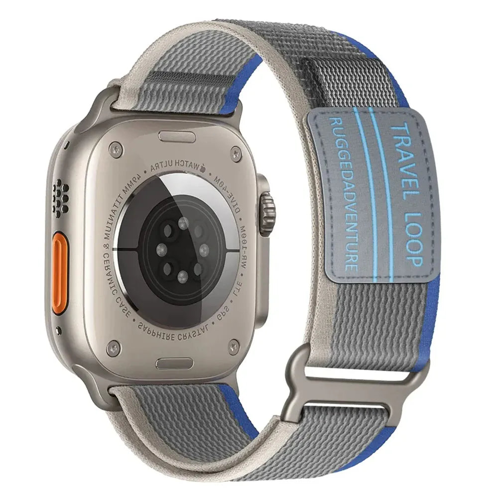 KissICON Blue Gray / 38mm40mm41mm Watch Bands for Apple Watch Band 44mm 45mm Ultra 49mm 40mm 42mm 41mm 38mm 40 44 mm Trail Loop Bracelet Iwatch Series 9 se 8 2