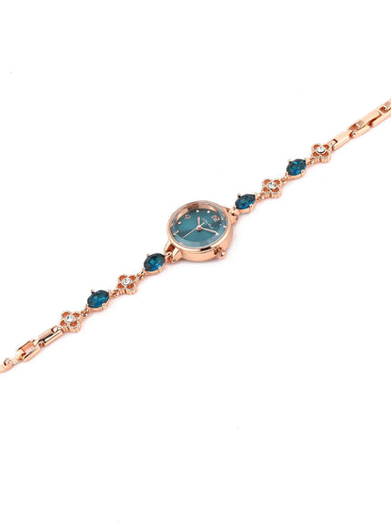 KissICON Blue Green Quartz Bracelet Watch For Women Waterproof Timepiece