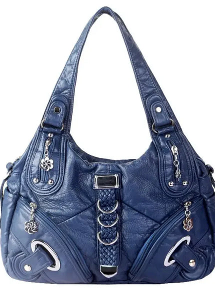 KissICON blue Handbags Shoulder Tote – Top-handle Shopping Pack