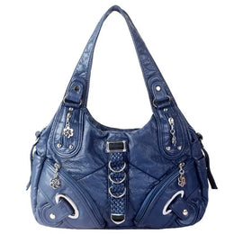 KissICON blue Handbags Shoulder Tote – Top-handle Shopping Pack