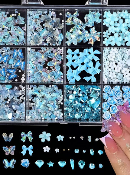 KissICON Blue Kiss Icon Nail Art 12 Slot Boxed DIY