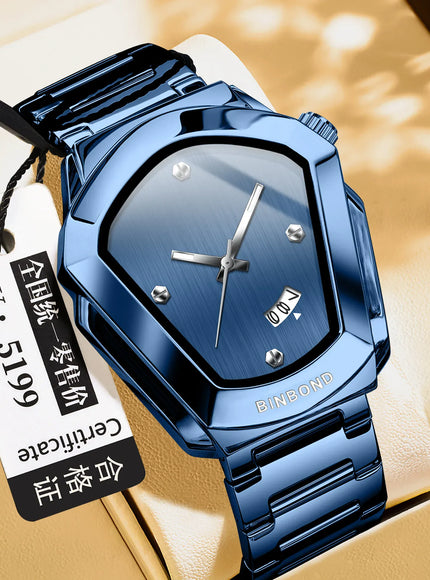 KissICON Blue KissIcon Diamond Shaped Men Watch Waterproof Strap -