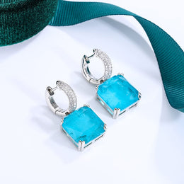 KissICON Blue KissIcon Emerald Paraiba Stud Earrings - Sparkling Jewelry