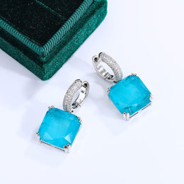 KissICON Blue KissIcon Emerald Paraiba Stud Earrings - Sparkling Jewelry