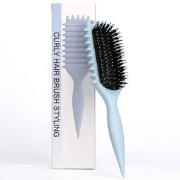 KissICON blue KissIcon Salon Curl Hair Brush - Detangling Reduces