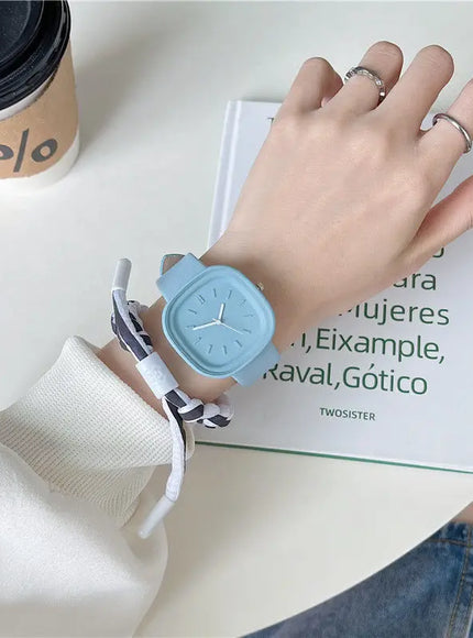 KissICON Blue KissIcon UTHAI H109 Candy Macaron Watch Quartz -
