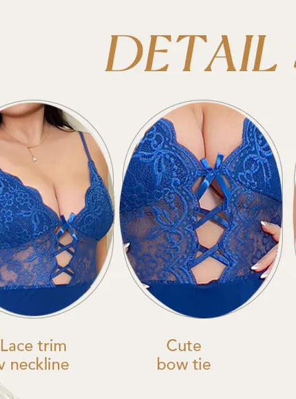 KissICON Blue Lace Curve Doll Lingerie – Women's XL 5XL