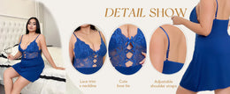 KissICON Blue Lace Curve Doll Lingerie – Women's XL 5XL