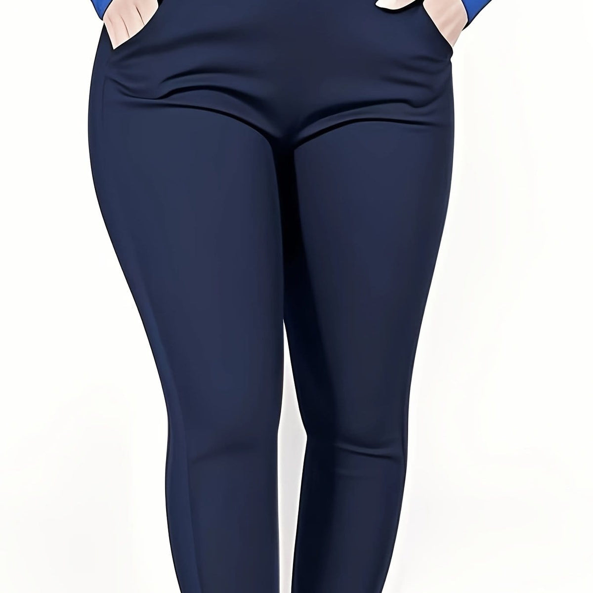 jkthpu-45 Blue Navy / UK 16 Plus Size - Women'S Plus Size High-Waist Stretchy