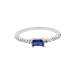KissICON Blue / Platinum Plated / 7 Kissicon Birthstone Ring – Colorful Zirconia Gift