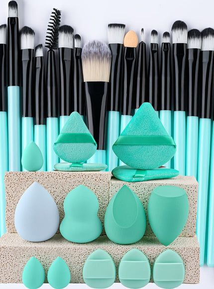KissICON Blue Set KissIcon 34Pcs Makeup Brush Set - Soft Synthetic
