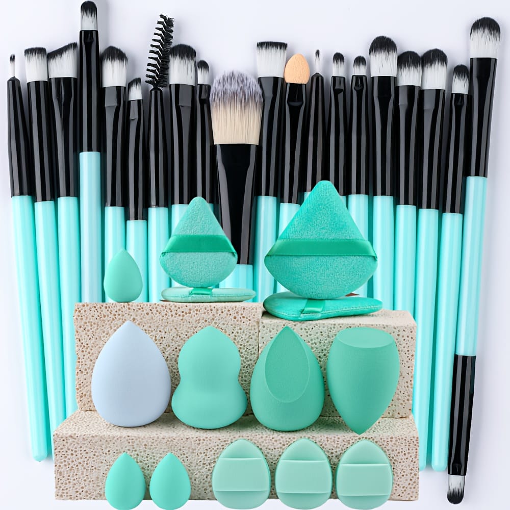 KissICON Blue Set KissIcon 34Pcs Makeup Brush Set - Soft Synthetic