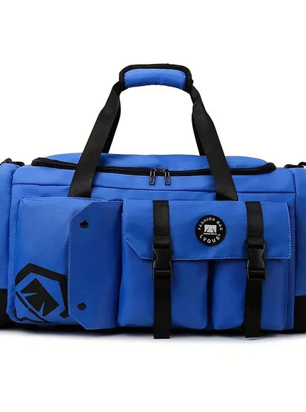 KissICON Blue Travel Gym Backpack WetDry Separation Shoe Storage