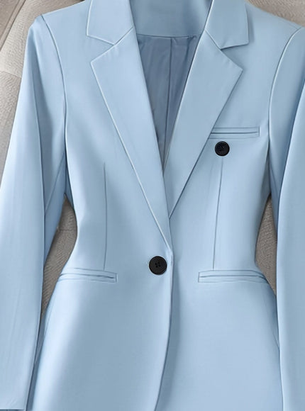 KissICON Blue / UK 18 Elegant Curve Tailored Blazer – Machine Washable