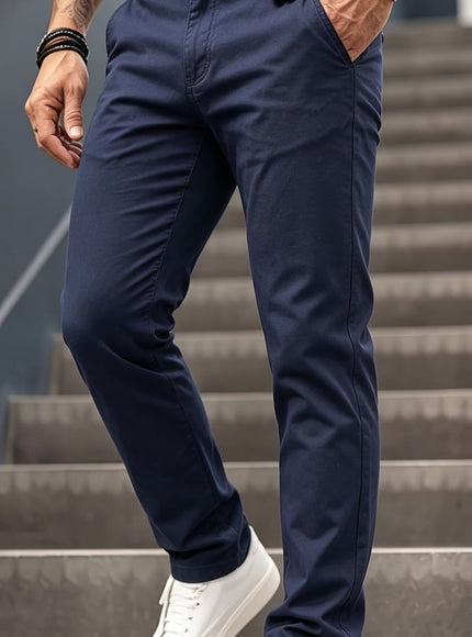 KissICON Blue / UK 28 Mens Lightweight WrinkleFree Casual Dress Pants for Commuting