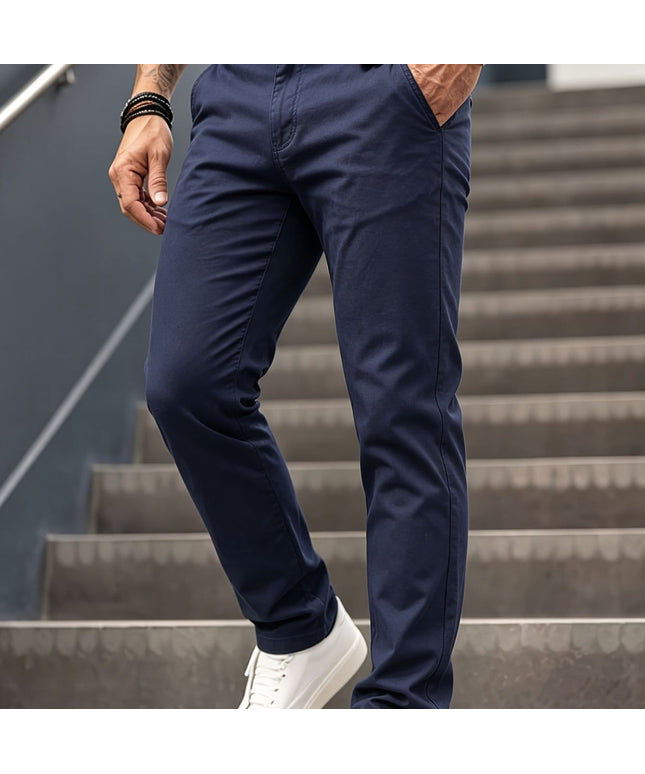 KissICON Blue / UK 28 Mens Lightweight WrinkleFree Casual Dress Pants for Commuting
