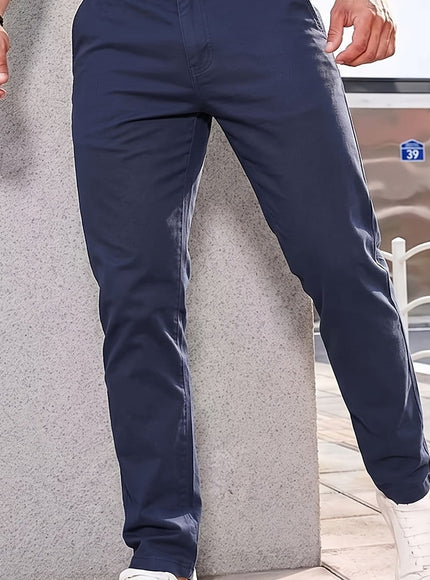 KissICON Blue / UK 28 Mens Summer Drapey Breathable AntiWrinkle Business Casual Trousers