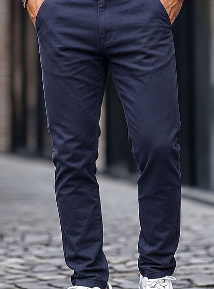 KissICON Blue / UK 32 Mens WrinkleFree Loose Fit Summer Stretch Dress Pants