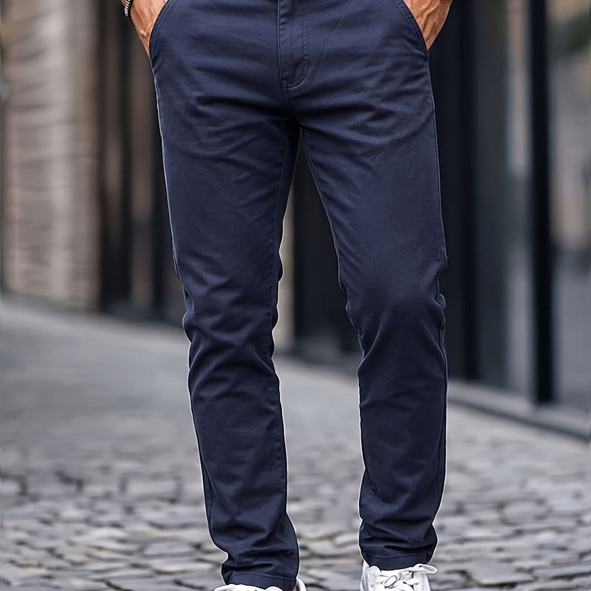 KissICON Blue / UK 32 Mens WrinkleFree Loose Fit Summer Stretch Dress Pants