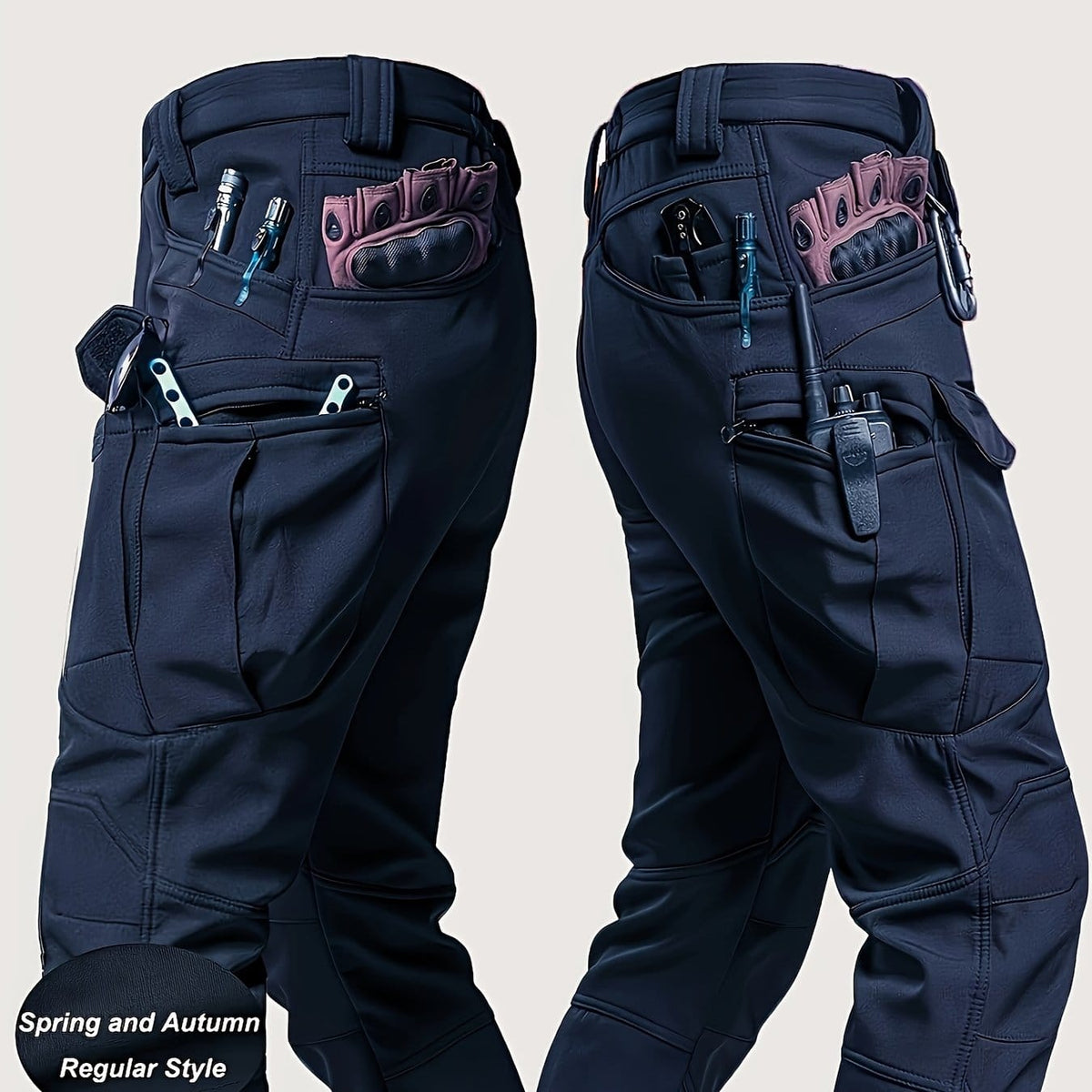 KissICON Blue / UK 38 Mens Durable OffRoad Cargo Pants SpringAutumn Utility Trousers